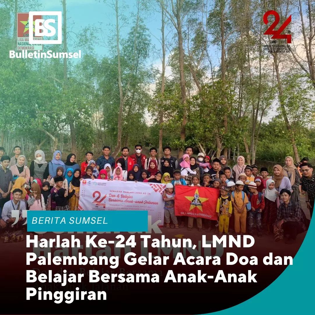 BuletinSumsel's tweet photo. https://t.co/vfv3zFkPf5 - Liga Mahasiswa Nasional Demokrasi (LMND) Kota Palembang menggelar kegiatan doa dan belajar bersama anak pinggiran di kota Palembang pada Kamis, 12 Juli 2023. Kegiatan ini berlangsung bertujuan untuk berbagi ilmu dan menanamkan nilai-nilai Pancasila https://t.co/xiMI0JXqke