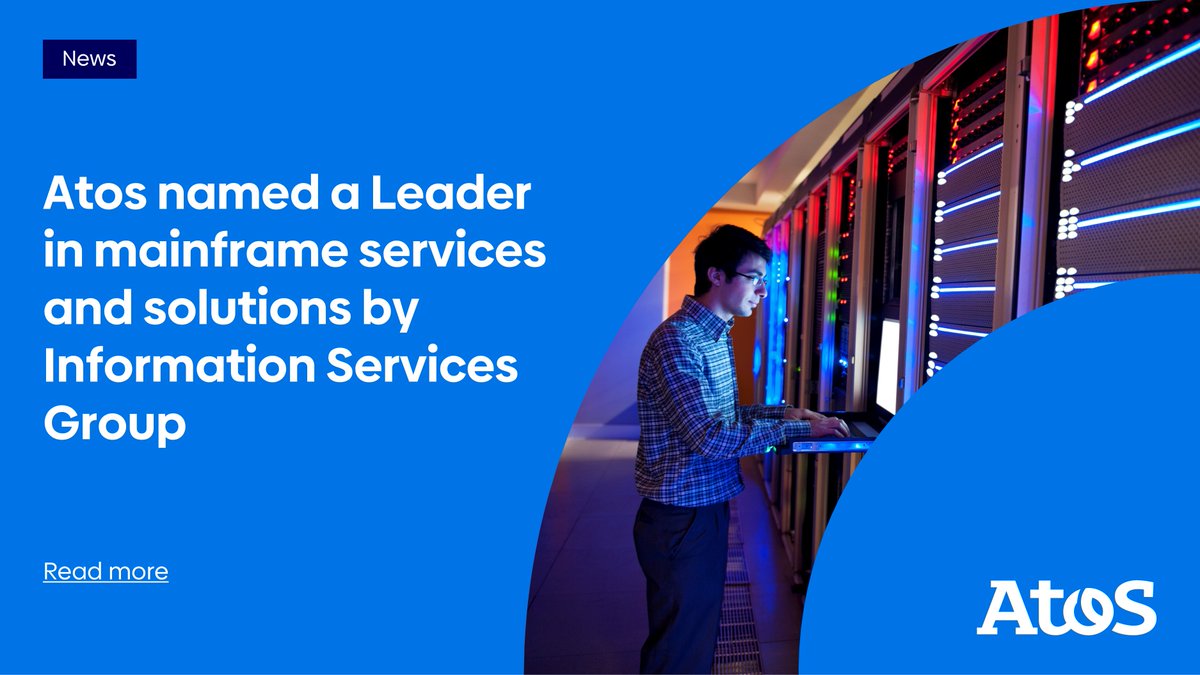 📢 Big news! We are recognized as a Leader in mainframe services and solutions in Europe by the 2023 <a href="/ISG/">ISG</a> Provider Lens for the second year in a row! 🌟
The report emphasizes Atos' ability to deliver complex modernization projects to clients. Read more 
➡️spr.ly/6016P3p5p