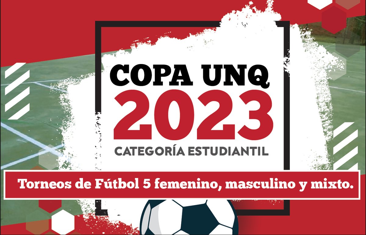 ¡Acordate que podés inscribirte para participar de la COPA UNQ FÚTBOL 5 ESTUDIANTIL! 🏆⚽

🔜 Inscripción: Durante los meses de Julio y Agosto, completá tu equipo en la planilla de buena fé y presentala en la oficina de <a href="/DeportesUNQ/">Deportes UNQ</a> (Gimnasio).

🔗 bit.ly/3POB92U
