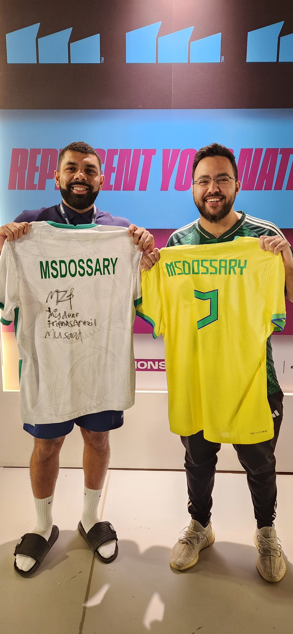 u wouldnt get it on Twitter "Switching jerseys with the Goat