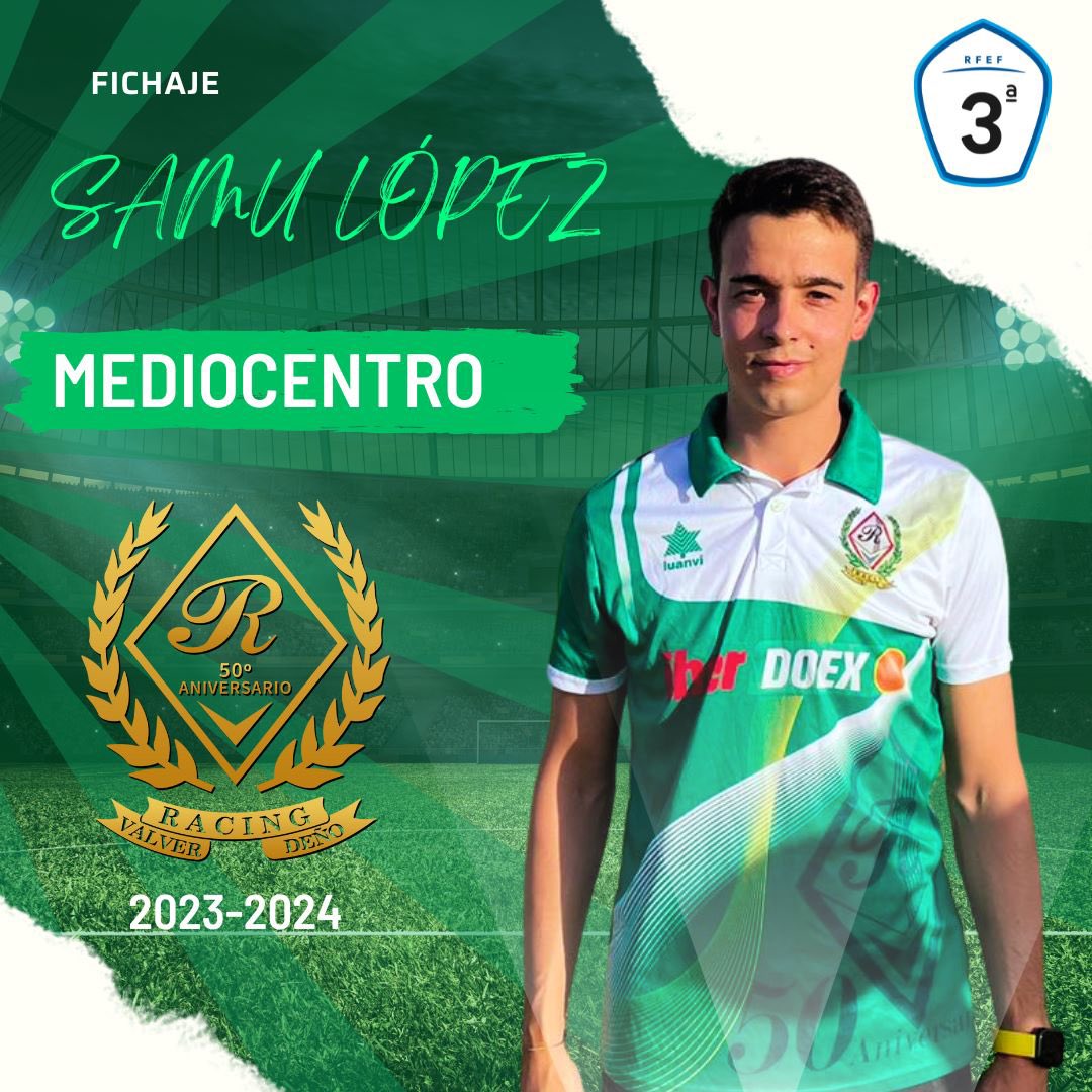 ‼️ 𝐅𝐈𝐂𝐇𝐀𝐉𝐄 ‼️ 
Os presentamos a nuestro nuevo jugador,se trata de <a href="/SamuLopez8/">Samuel Lopez</a> medio centro que llega procedente de la UC La Estrella,y que también jugó en UD Fuente de Cantos

Bienvenido a tu nueva casa nos espera un año muy bonito 🎯⚽️

#VolvimosParaQuedarnos
#VamosRacing