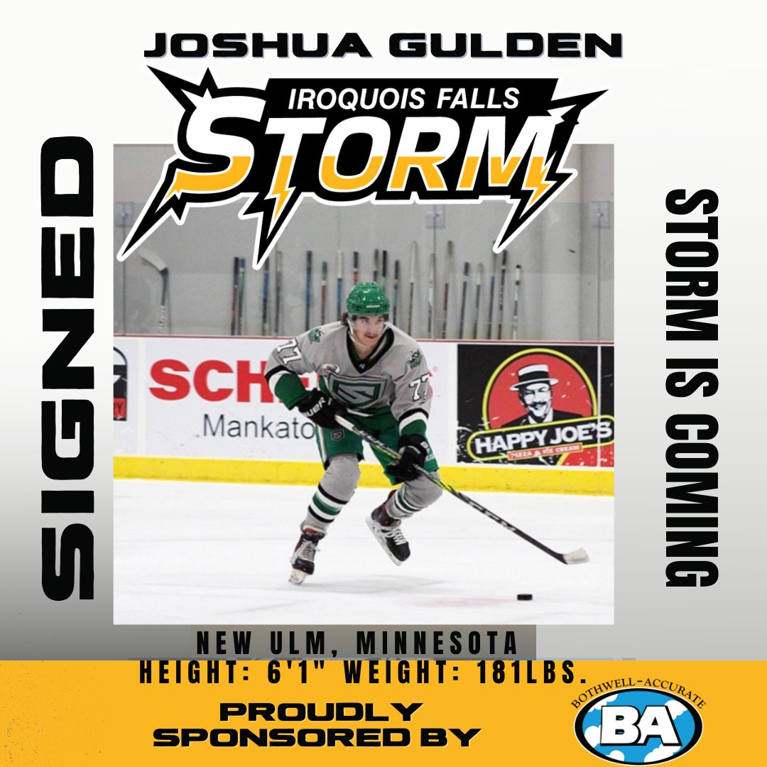 IFSTORMNOJHL's tweet image. #NOJHL #committed  #buildingateam 

The Iroquois Falls Storm Jr A Hockey Club  announce the #signing of Joshua Gulden. ✍ 

#Welcome to the #STORM ⚡️⚡️
