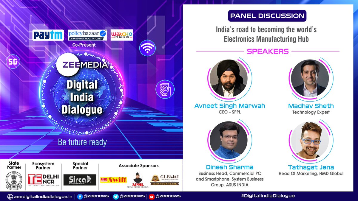 ZeeNews's tweet photo. India's road to becoming the world's Electronics Manufacturing Hub

Watch panel discussion

@avneetmarwah @MadhavSheth1
@sharmadinesh 

#DigitalIndiaDialogue #ZeeDigitalIndiaDialogue #NewIndia #technology 

WATCH LIVE https://t.co/5OpfEsamOT https://t.co/DRxbwG7Ot1