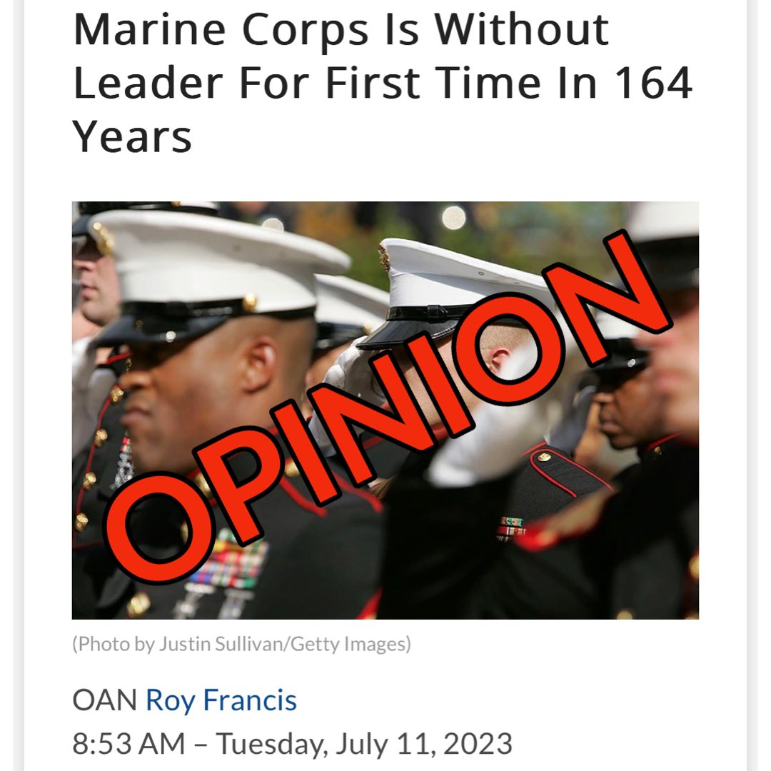 I was sent an email for my opinion, so I'll give it publicly. 

Q: What do you think about the Corps being w/o a commandant?

Me: There are so many problems in the military right now, and the amount of shrieking and op-eds I've seen dedicated to generals and admirals being