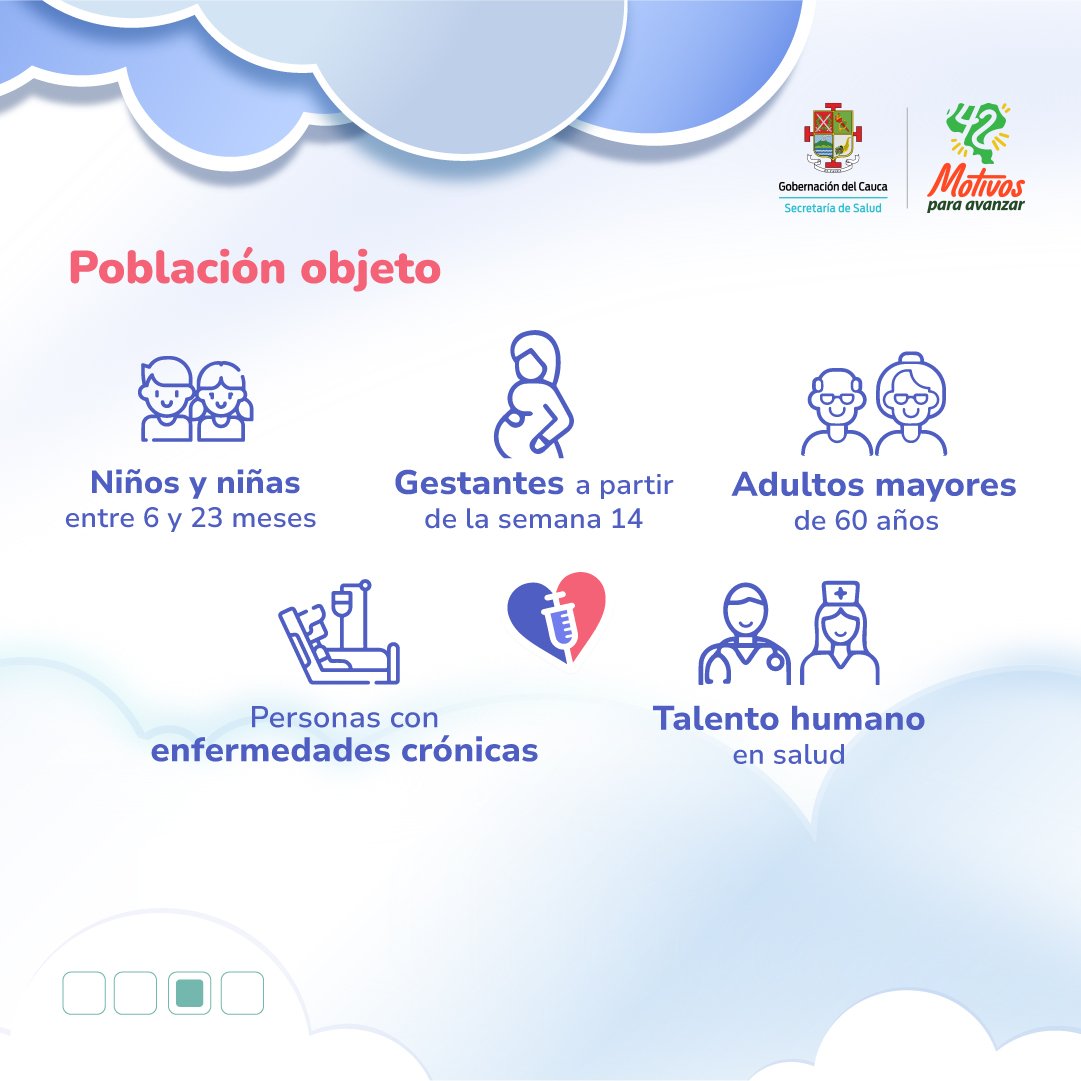 saludcauca's tweet photo. La #influenza es una enfermedad que ataca con más frecuencia a niños, adultos mayores y personas en condiciones médicas preexistentes.
Invitamos a toda la población susceptible a vacunarse en los puntos de vacunación de los 42 municipios.

¡Nos vacunamos #EnDefensaDeLaVida 💚💛💚 https://t.co/BlQNB3htGn