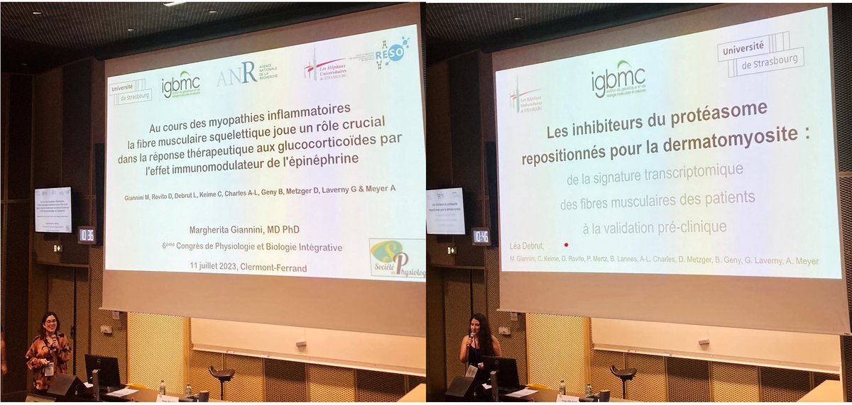 Myositis_Stras's tweet photo. Margherita Giannini @giannini85 and Léa Debrut @LeaDebrut presented some results of our projects on #InflammatoryMyopathies at the annual congress of French Society of Physiology @SocPhysBioInt #Dermatomyositis #Glucocorticoids #NewTreatments #UR3072 @CRBS_Strasbourg @CRMR_RESO https://t.co/ovDOxrWp98