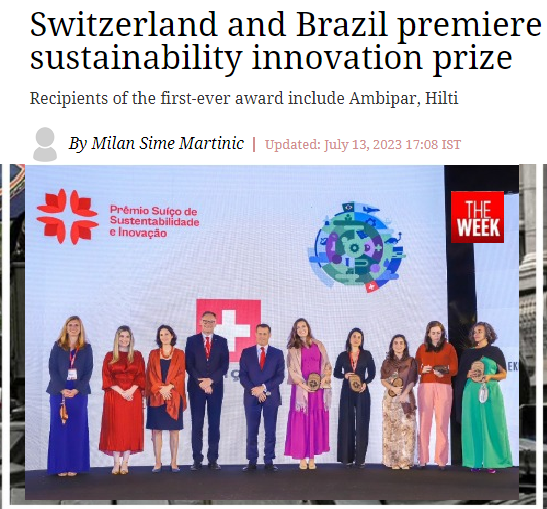 cryptoall02's tweet photo. The first Swiss Prize of Sustainability and Innovation Awards took place July 5 in Brasilia; recipients included Ambipar, Hilti, and startups Yatto and Groam Tech.
https://t.co/yiOXR3uuyK
#Swissprizebrazil #Sustainabiity #Innovation #Amazonfund
@SwissAmbBrazil https://t.co/JtgyNK7B44