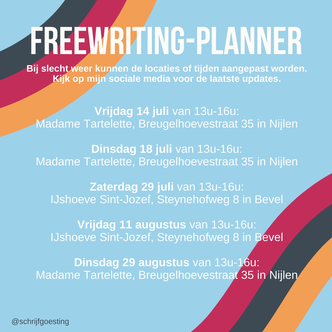 EvaLindenAuteur's tweet photo. Swipe naar links voor meer info over mijn freewriting-sessies 🥰
⁠
#freewriting #creatiefschrijven #schrijftip #madametartelette #ijshoevebevel #uitinvlaanderen #uitinnijlen #creatief #schrijven #boeken #mijnlevenalsauteur #auteur #schrijver #evalinden #boekpromotie https://t.co/t2oTXDMUOZ