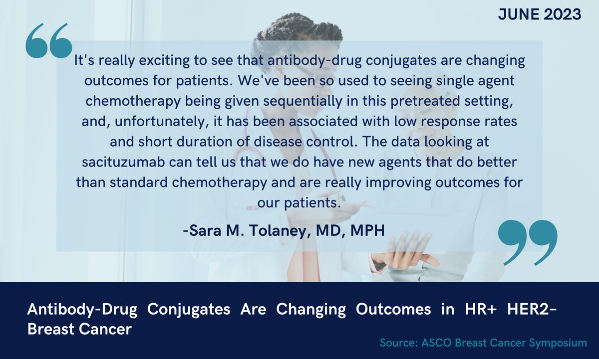 SimBioSys's tweet image. Sara M. Tolaney, MD, MPH, and shared her views and perspective on antibody-drug conjugates and their impact on patint outcomes. Listen to her brief interview with @CancerNetwrk .
cancernetwork.com/view/antibody-…