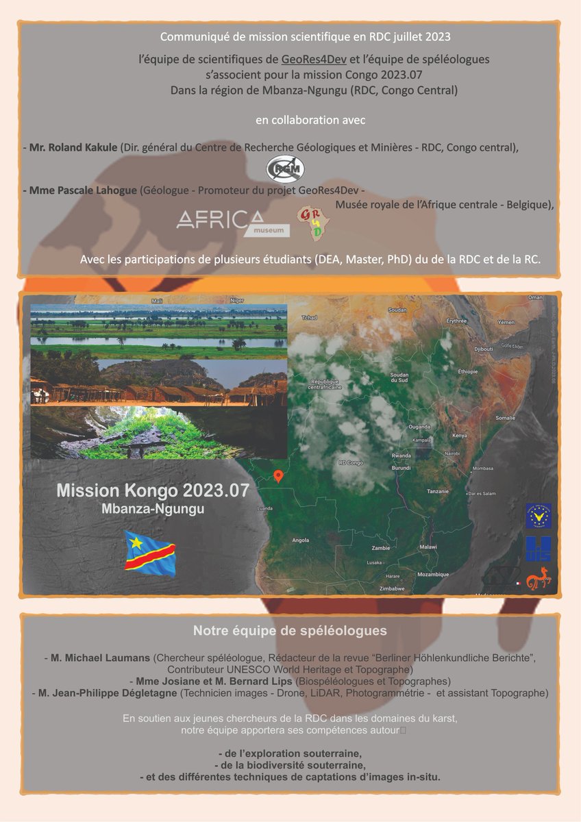 africamuseumbe's tweet photo. Stay tuned for captivating updates as we embark on this remarkable scientific expedition, pushing the boundaries of knowledge and paving the way for a deeper understanding of the geological wonders that lie beneath our feet. 

#GeoRes4dev #DRCexploration #ScientificMission #RMCA https://t.co/lx43vxJ748
