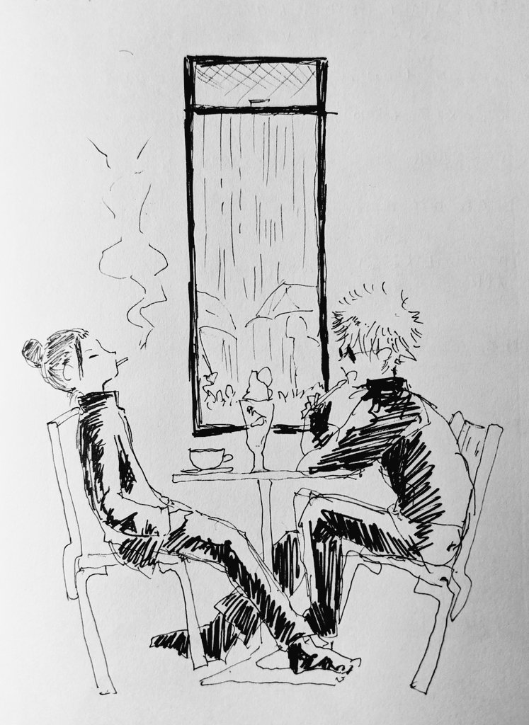 2年前!に描いた五条さんと夏油さんドローイングを発掘…😎 