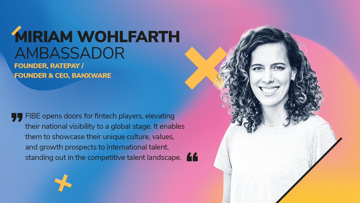 FIBE_Berlin (@fibe_berlin) on Twitter photo Angel Investor, dual Founder, CEO, member of the FinTech Council of the Federal Ministry of Finance, partner at <a href="/paymentbanking/">Payment & Banking</a> …and on top of all that, she is also one of our #FIBEBerlin Ambassadors! 🙌
So happy to have your support, <a href="/WohlfarthMiriam/">Miriam Wohlfarth</a>, on our road to #FIBE24! Angel Investor, dual Founder, CEO, member of the FinTech Council of the Federal Ministry of Finance, partner at <a href="/paymentbanking/">Payment & Banking</a> …and on top of all that, she is also one of our #FIBEBerlin Ambassadors! 🙌
So happy to have your support, <a href="/WohlfarthMiriam/">Miriam Wohlfarth</a>, on our road to #FIBE24!