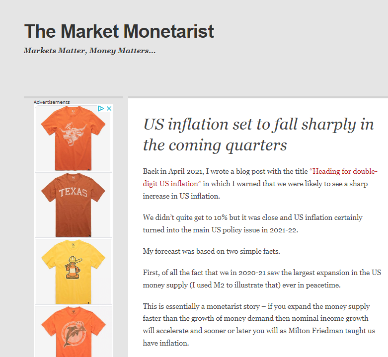 I want to give credit to one economist who I think has nailed the turns of the last 3 years better than almost anyone.

<a href="/MaMoMVPY/">Lars Christensen</a> 

May 2020: Predicted the unemployment rate plunge.

Apr 2021: Predicted inflation would soar.

Jan 2023: Predicted that inflation was set to fall.