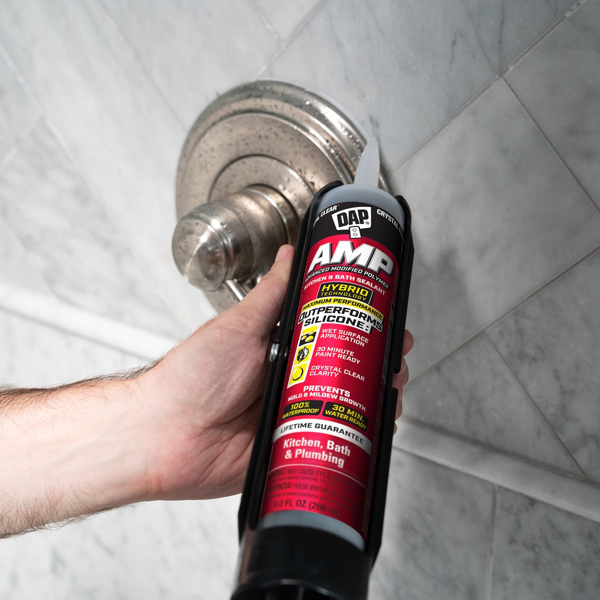DAPproducts's tweet photo. Looking to replace the caulk in your shower? Grab a premium sealant like AMP Kitchen &amp; Bath, and click the link for our best tips and tricks: https://t.co/w9TR2O8q9p #HowTo #DAPTips #AMPSealants #DIYWithDAP https://t.co/iLBMAukx4b