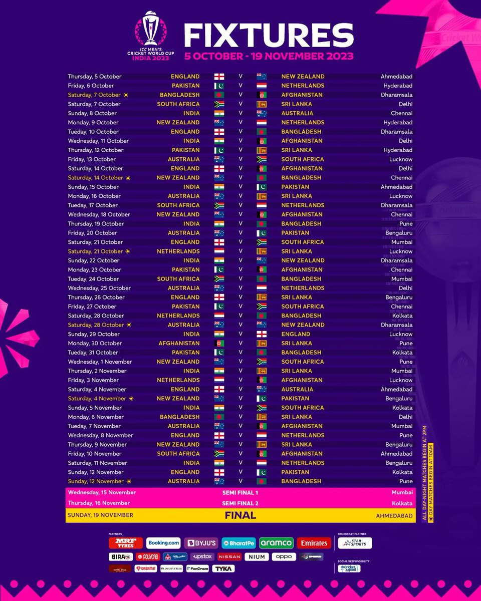 Front_Ops's tweet photo. Updated Schedule for Cricket World Cup 2023 after Qualifier - ICC-WORLDCUP http://34.126.223.128/updated-schedule-for-cricket-world-cup-2023-after-qualifier/ 
#ICCWorldCup2023 #CricketWorldCup https://t.co/lrjQaBcPkZ