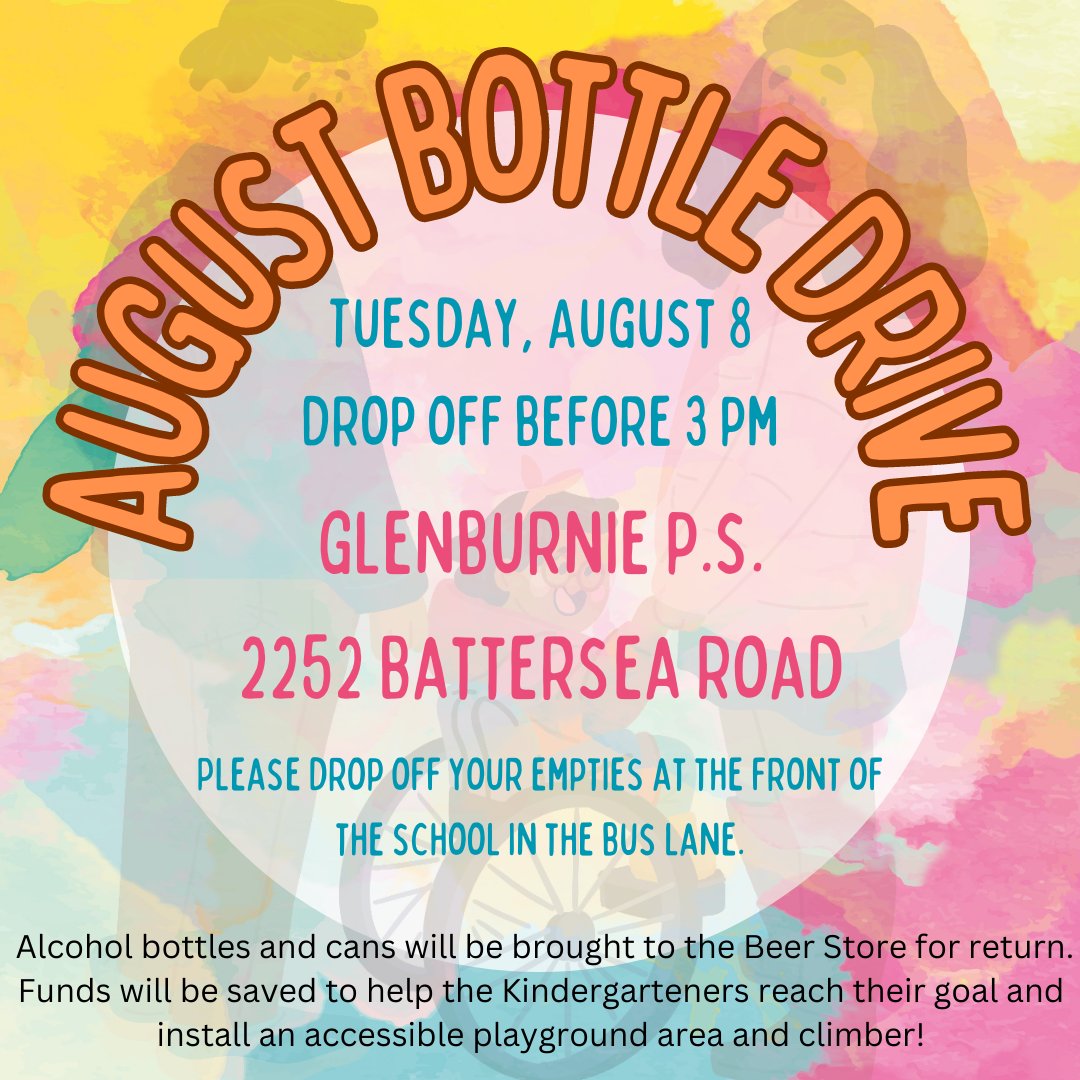 GlenbK1_LDSB's tweet photo. Our next bottle/can drive will be after the Civic Holiday weekend! Feel free to share on your social media! https://t.co/PTYKrw5hXL