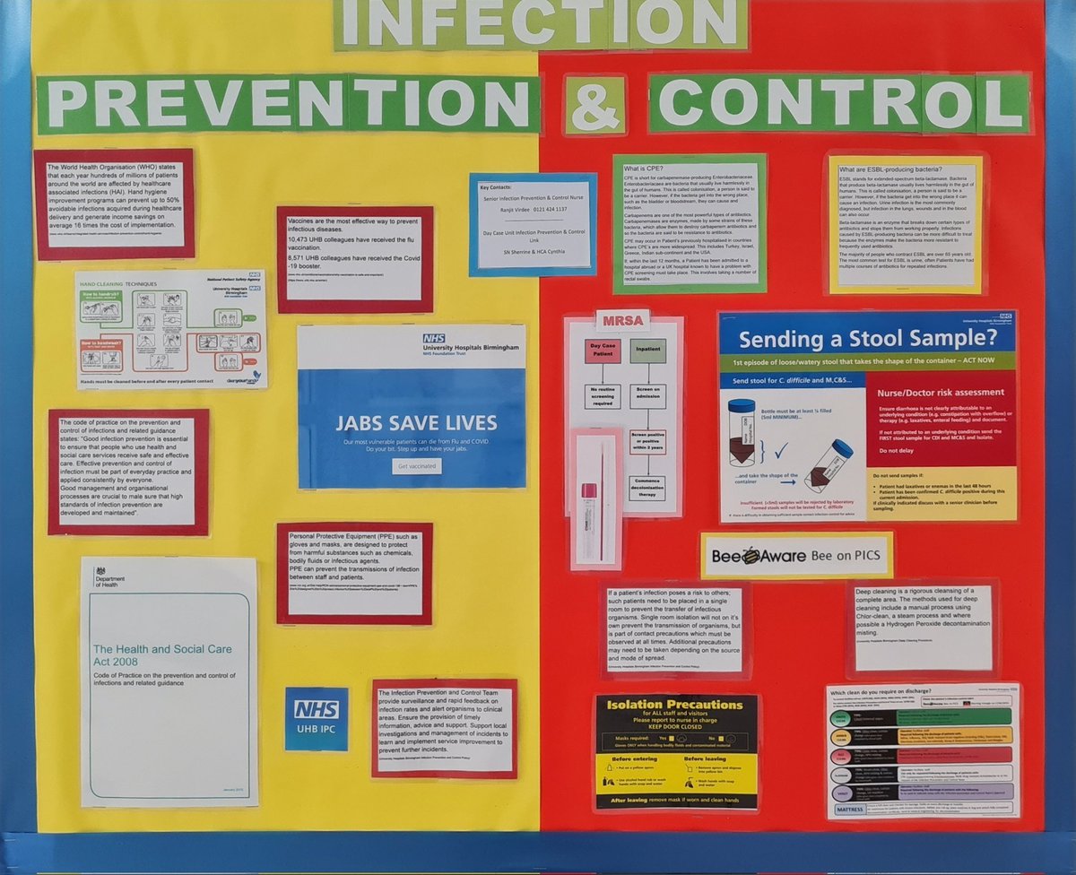 Day Case Unit at Good Hope have updated their IPC board. Now includes information on CPE & ESBL-producing bacteria.
#DCU #GHH #UHB #IPC @Ranjit_Virdee @uhbipc @simonewrenn
