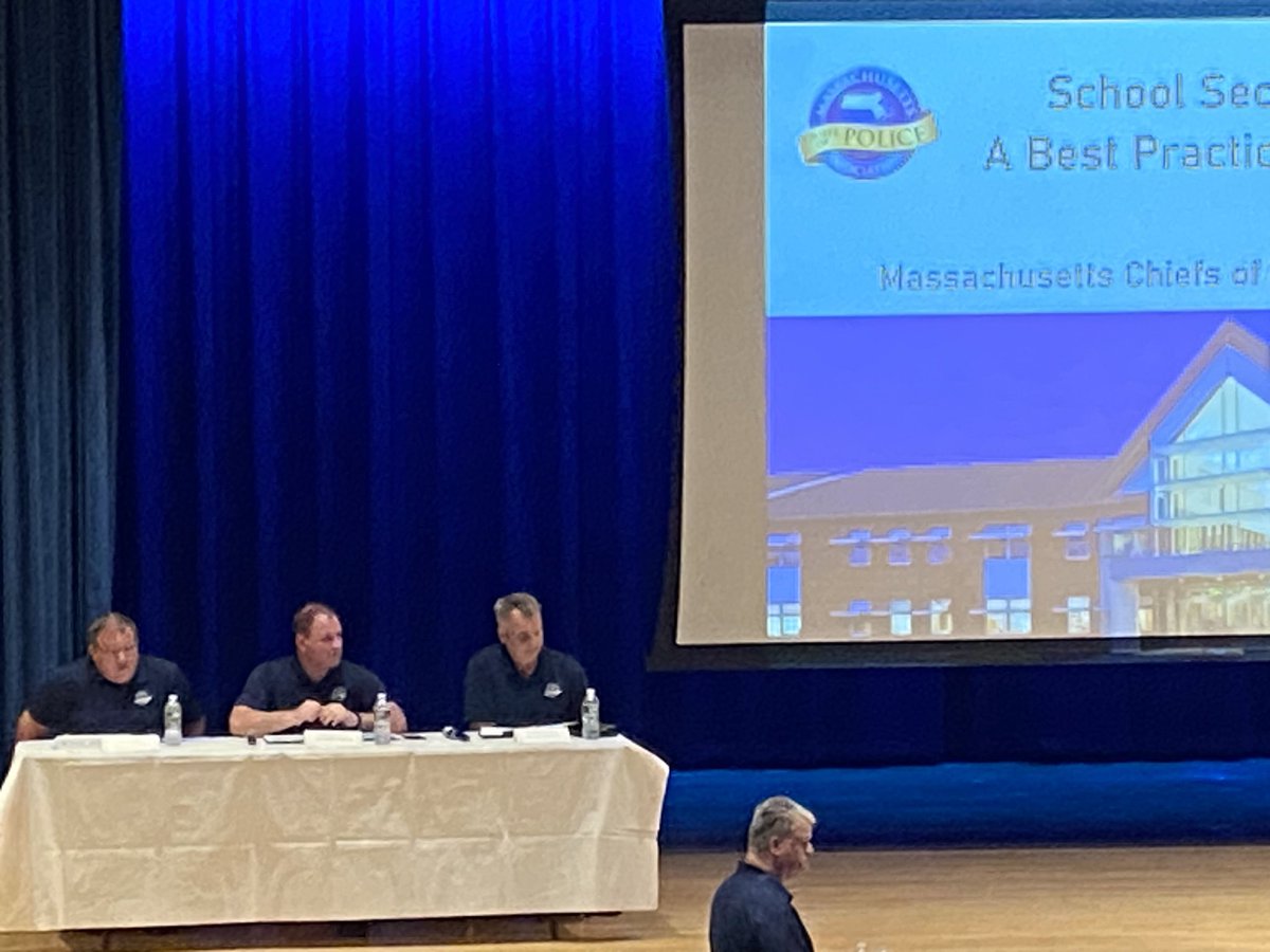 Massachusetts Chiefs of Police and our own Foxboro Chief Grace <a href="/FoxboroughPD/">Foxborough Police</a> presented to Massachusetts School Superintendents this morning on school safety &amp; security at the Massachusetts Association of School Superintendent (M.A.S.S.) Executive Institute. #theboro020235