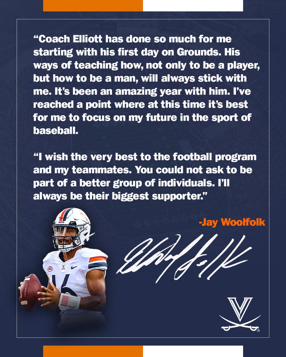 WoolfolkJay's tweet photo. Thank you for everything @UVAFootball https://t.co/QRzannTKUm
