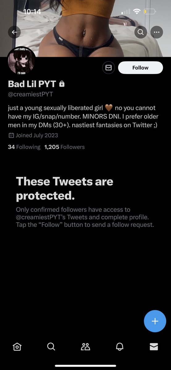 tocatchapred's tweet image. This girl is a predator who followed a 16 year old who post cp and she is grown they are @creamiestPYT