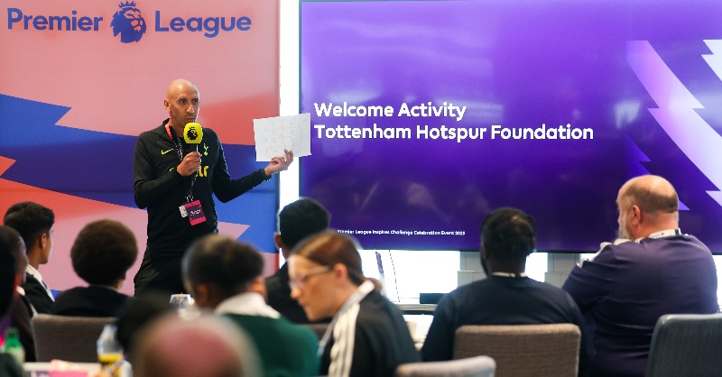 SpursFoundation's tweet photo. Tottenham Hotspur Foundation today hosted schools representing football clubs from across our region at the stadium for a celebration event of this year’s Premier League Inspires Challenge.