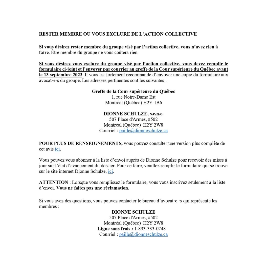 FAQQNW's tweet image. AVIS PUBLIC : La Cour supérieure du Québec a autorisé l'action collective FAQ-Paillé. Pour plus d'informations, visitez notre site web:
faq-qnw.org/action-collect…