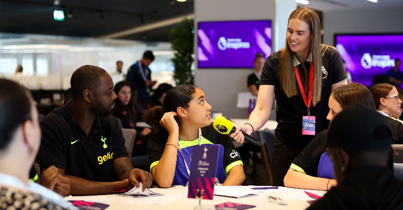 SpursFoundation's tweet photo. Tottenham Hotspur Foundation today hosted schools representing football clubs from across our region at the stadium for a celebration event of this year’s Premier League Inspires Challenge.