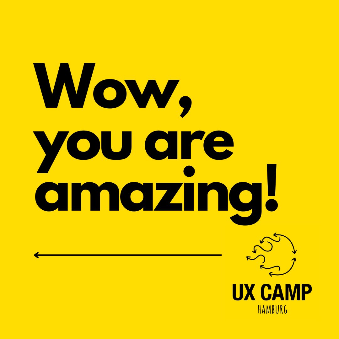 Wow, you snatched all our tickets in record time! Thank you so much. 🤩

You don't have a ticket yet, but you really want to be there, too? Make sure to save one of the last speaker seats or become one of our support sponsors.

Write us via orga@uxcamphh.org