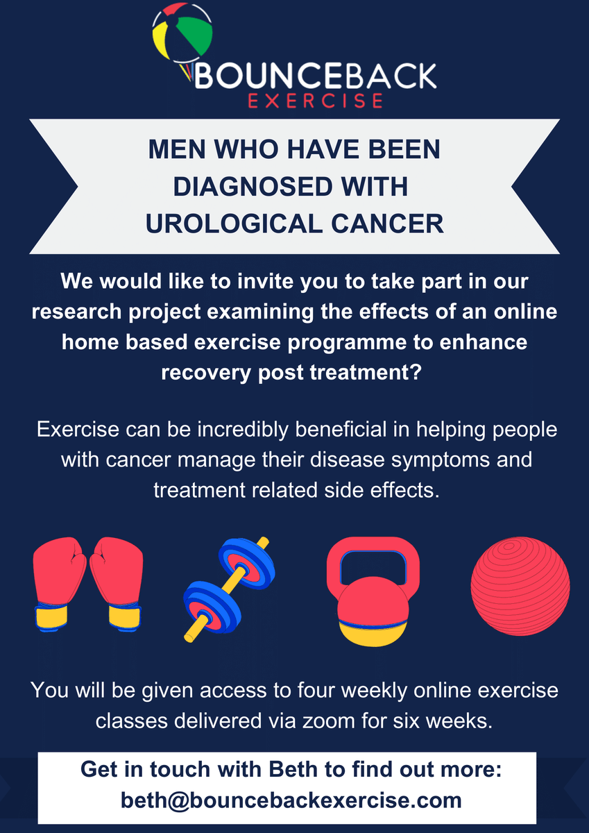 christheeagle1's tweet photo. Men affected by urological cancer, can you help the incredible Beth from @BBExercise with this wonderful project? Pls share where appropriate 🙏 https://t.co/Y8i4Cx0miK