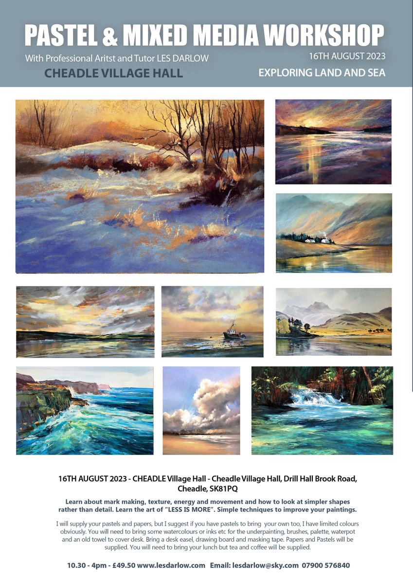 Running Art Workshops for the elderley in South Manchester at Cheadle Village Hall Aug 16th <a href="/AgeUKManchester/">AgeUKManchester 🐝</a>