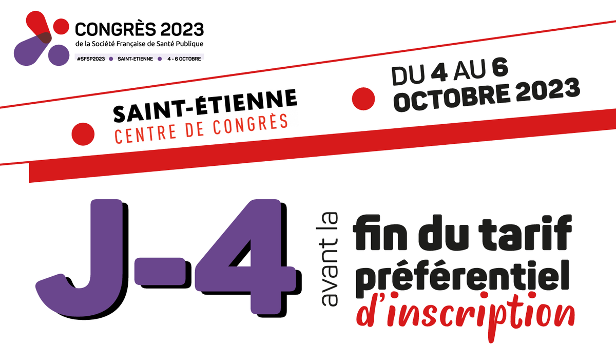 📢✅ Encore quelques jours pour profiter des tarifs préférentiels d'inscription au Congrès #SFSP2023 !

📅 Avant le lundi 17 juillet
👉 Ça se passe par ici : lnkd.in/dRcVHbe

L'édition 2023 accueillera 41 sessions de communications orales. Programme en ligne !