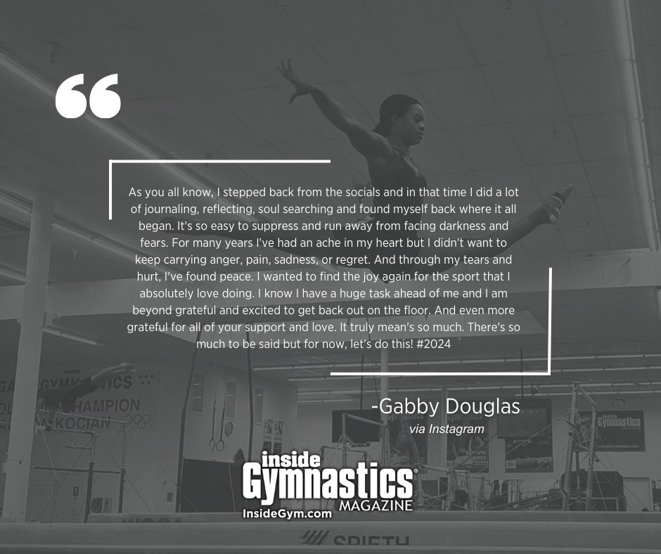 InsideGym's tweet photo. Gabby Douglas confirms she is back in the gym and eyeing Paris 2024! https://t.co/Vo5p9eYWYh