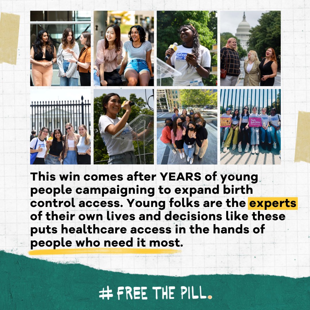 Not to be that girl, but today’s #FreeThePill win would not have been possible without young people. Even the FDA experts noted how impactful the testimonies of young people were in their decision to #FreeThePill