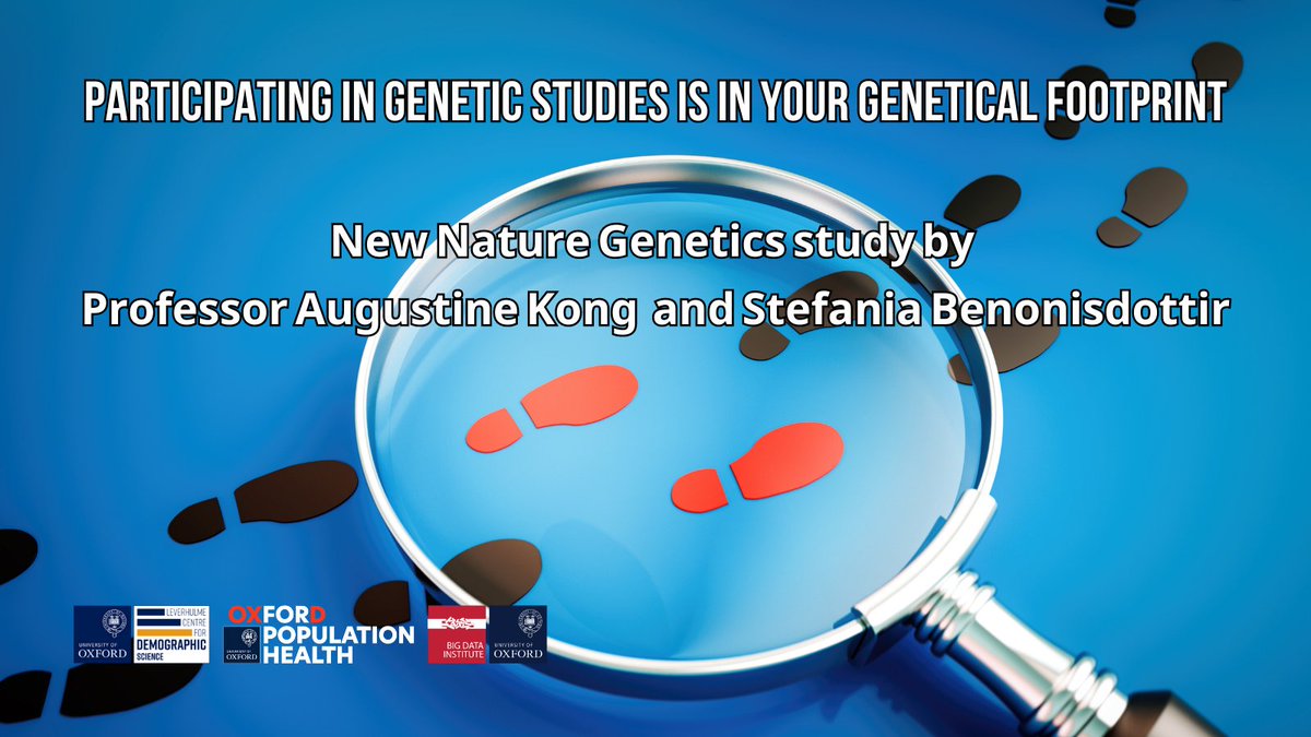 New @NatureGenet study: Why do some people take part in #genetic studies while others do not? 🤔 nature.com/articles/s4158… The Centre’s Augustine Kong and @StefBeno from @bdi_oxford reveal that the answer may lie within our genetic makeup 🧵⬇️ @Oxford_NDPH