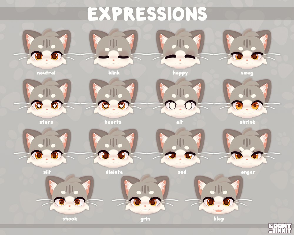 dont_jinxit's tweet photo. Jinxed Kitty now available! :D

This avatar is my latest creation for VRChat and includes lots of customization blendshapes and expressions! :D

You can try it out in FurHub (when updated) and buy it via the lonk below! https://t.co/5wq8JOPqJc
