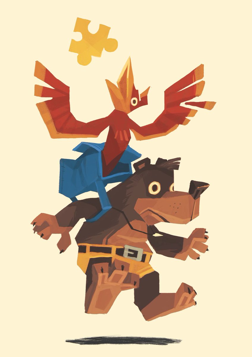 Ungapants's tweet image. I drew this Banjo Kazooie piece 10 years ago 👵