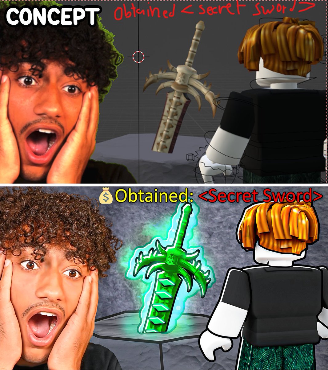 IrfanDesigns's tweet image. Before ➡️ After Roblox thumbnail

#roblox #robloxgfx #robloxthumbnail #robloxart