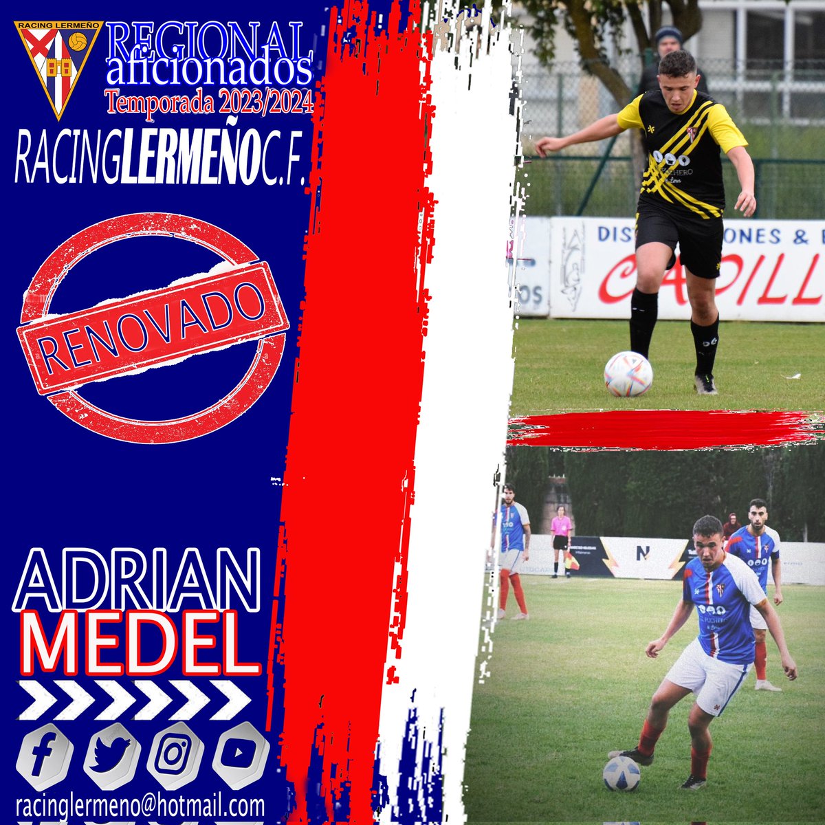 _racinglermeno_'s tweet image. RENOVACION
El defensa Adrian Medel continuara un año mas en el @_racinglermeno_ 
Un jugador polivalente donde los haya, un comodin para el mister, la temporada pasada ya nos lo demostro y esta seguro que esta tambien.
#unodelosnuestros  #vamosracing #renovaciones #temporada23_24