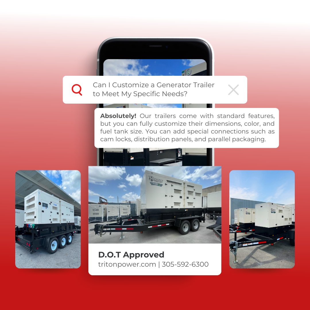tritonpower's tweet image. Customize your generator trailer for optimal efficiency and convenience. Our skilled team will collaborate with you every step of the way to craft a trailer that fulfills your specifications.
.
#generatortrailer
#dieselgenerator
#customize