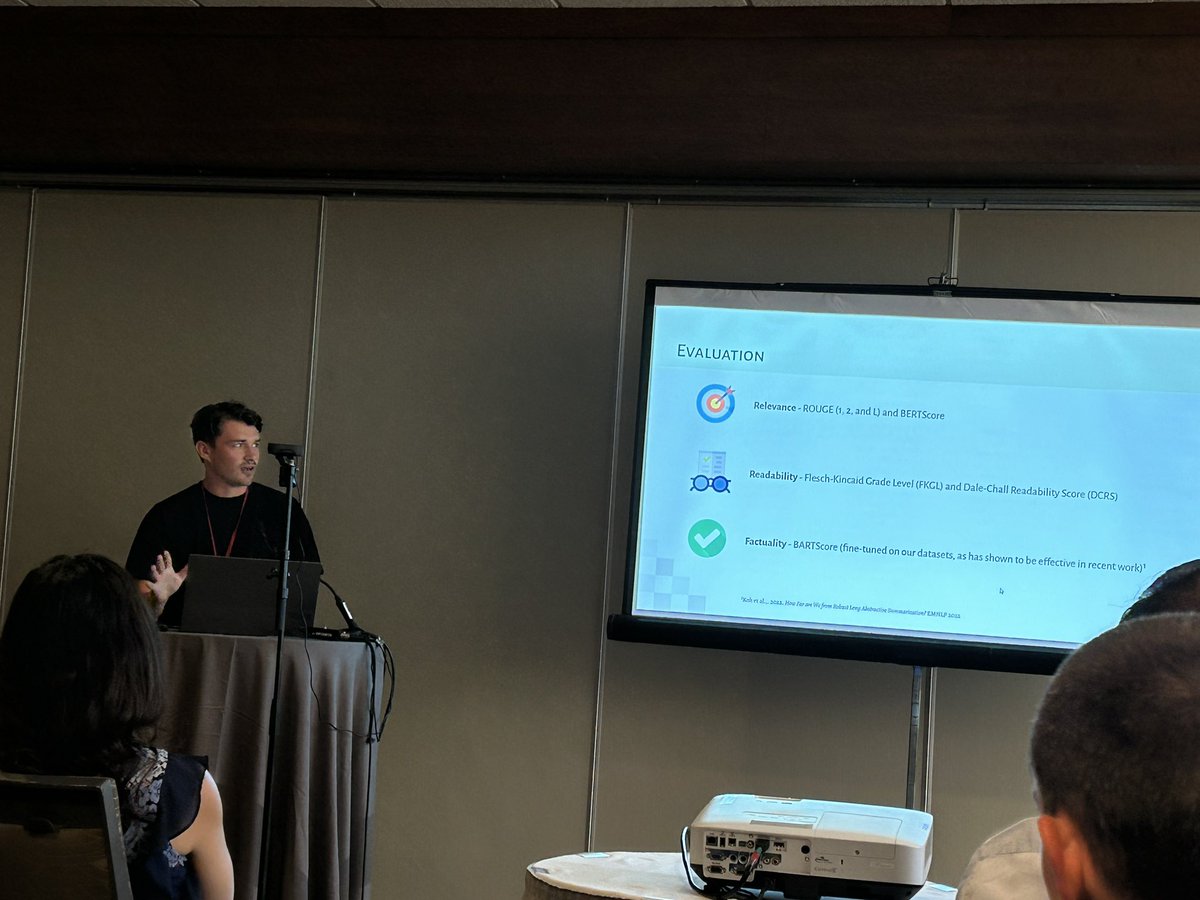 Chenghua Lin (@chenghua_lin) on Twitter photo .<a href="/TomasGoldsack/">Tomas Goldsack</a> gave a great presentation on the findings of the BioLaySumm shared task at the BioNLP workshop. A lot of interesting questions from the audiences. .<a href="/TomasGoldsack/">Tomas Goldsack</a> gave a great presentation on the findings of the BioLaySumm shared task at the BioNLP workshop. A lot of interesting questions from the audiences.