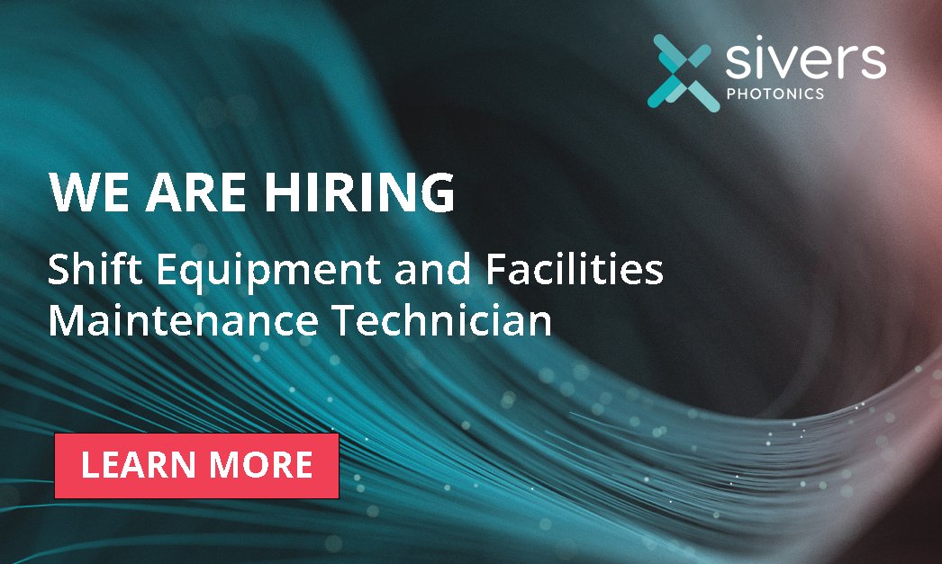 We are recruiting a Shift Equipment and Facilities Maintenance Technician to maintain and support all equipment used in the wafer fabrication and backend processes. Learn more and apply: sivers-semiconductors.com/sivers-photoni… #careers
