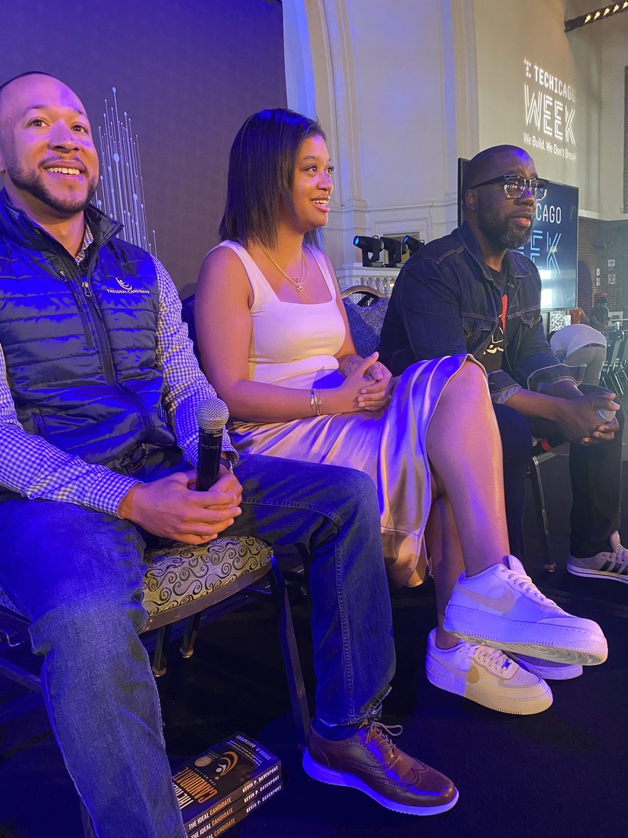 So grateful to have TechMakers Kevin Davenport of <a href="/IdealCandidate/">The Ideal Candidate</a>, Haley Hammond of <a href="/M1Finance/">M1</a>, and Boyede Sobitan of <a href="/OjaExpress/">OjaExpress</a> as the panelists for our Youth Summit #chicagotech #chicagoevents #blackintech #tcw23
