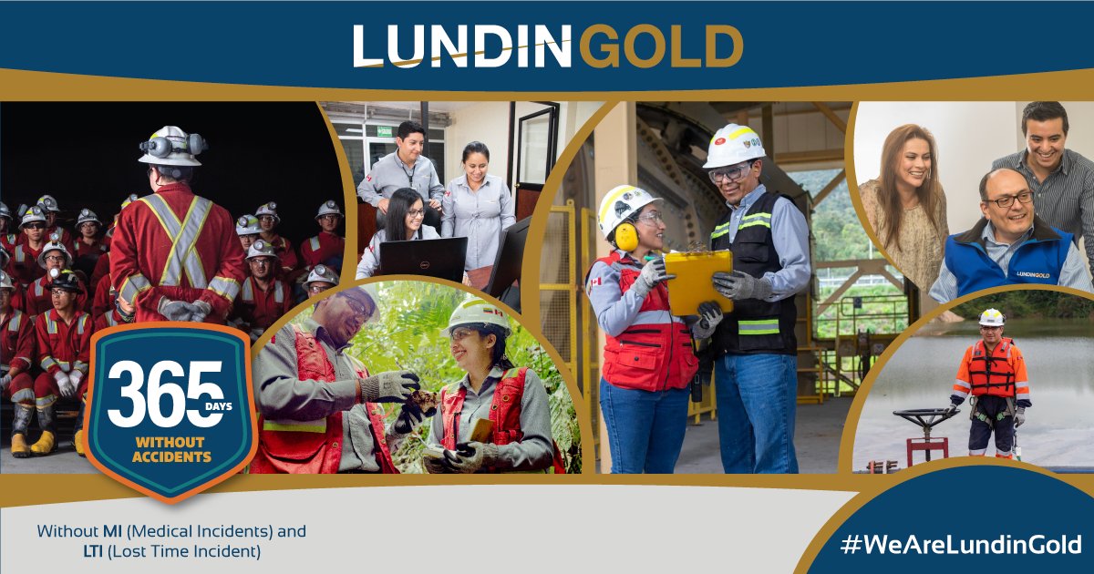 $LUG is proud to reach 365 days &amp; counting without a Lost Time or Medical Incident at our operations!

This milestone demonstrates our unwavering commitment to safety and our dedication to continuous improvement, well-being, &amp; caring for the #LundinGoldFamily.

#SomosLundinGold