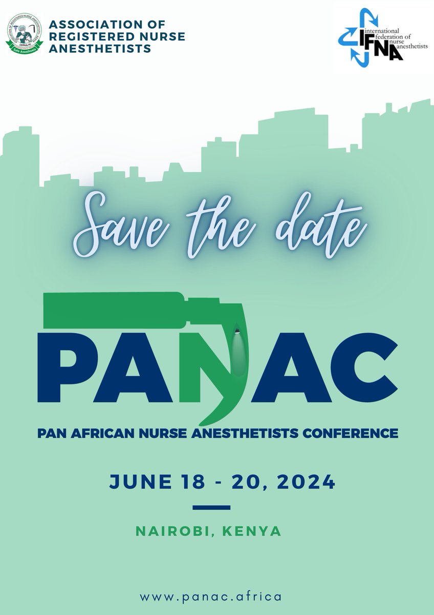 Next year, we go regional and invite our African colleagues for the inaugural #NurseAnesthetists conference-co-hosted by the International Federation of Nurse Anesthetists. 

Join us as we strive to improve access and delivery of #safeanesthesia

#Surgery4UHC
#PANAC2024