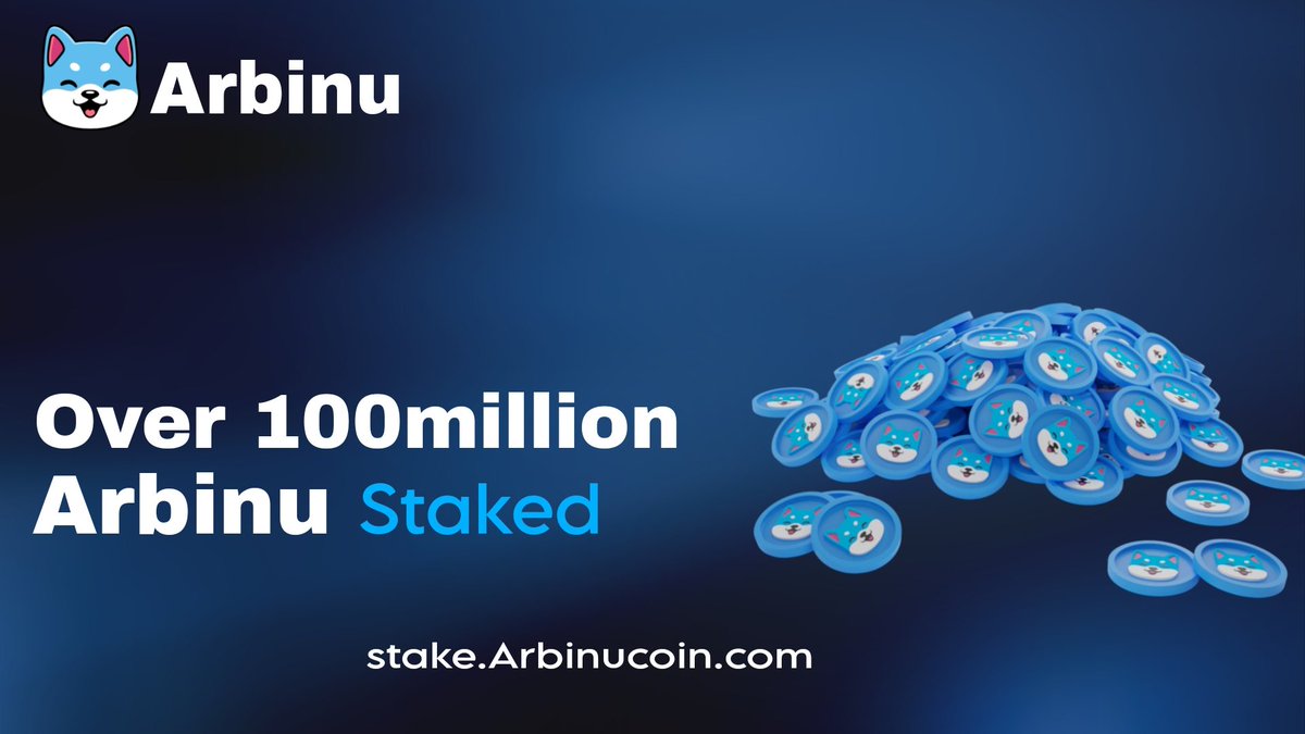 ArbinuCoin's tweet photo. Gm 🐶
 
Over 100 million $Arbinu staked.💥📈

Staked your $Arbinu to earn 2% from each transaction. No limit for earning https://t.co/xdrX90gtGT

$ETH $ARB $Pepe $BTC $Floki $Crypto https://t.co/6MGx1rxddS