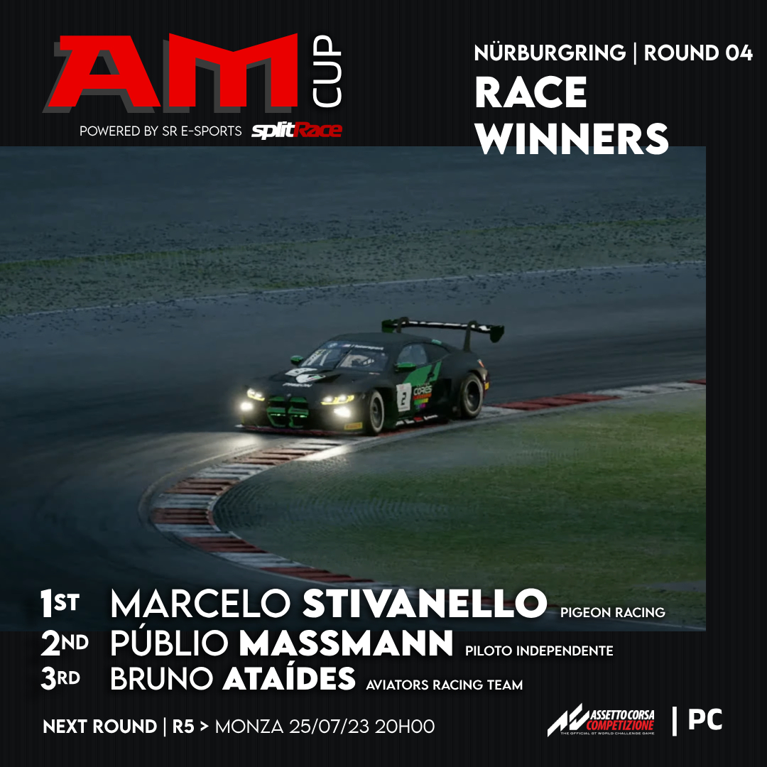 splitRace's tweet image. AM Cup | PRO SR E-Sports**
NÜRBURGRING Race Winners | Top 10 Leaderboard 

Race Result &amp;gt; app.splitrace.com/ViewEvent/61993

After Round 04 Full Leaderboard &amp;gt; app.splitrace.com/ViewLeague2/0_…

Racing On @AC_assettocorsa Competizione | PC