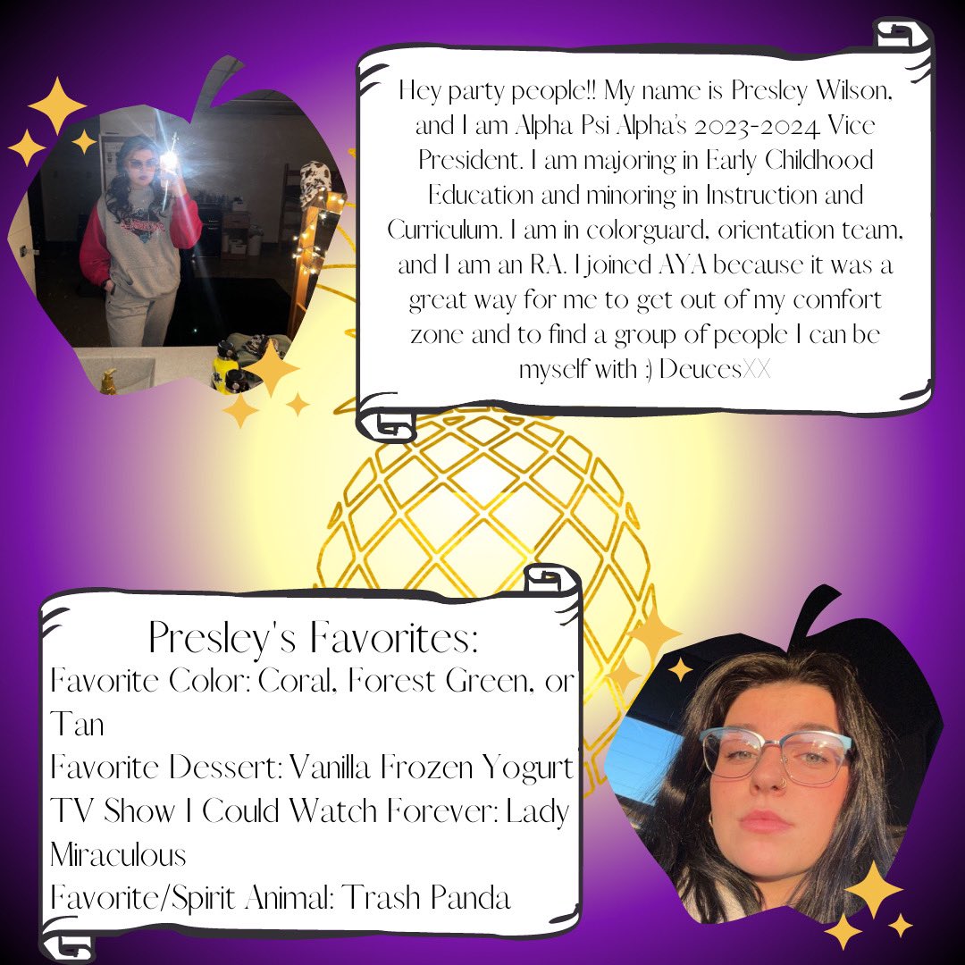 AlphaPsiQueens's tweet photo. Next up on our Executive Board is our 2023-24 Vice President: Presley Wilson!👑 https://t.co/ACi7KQMyLq