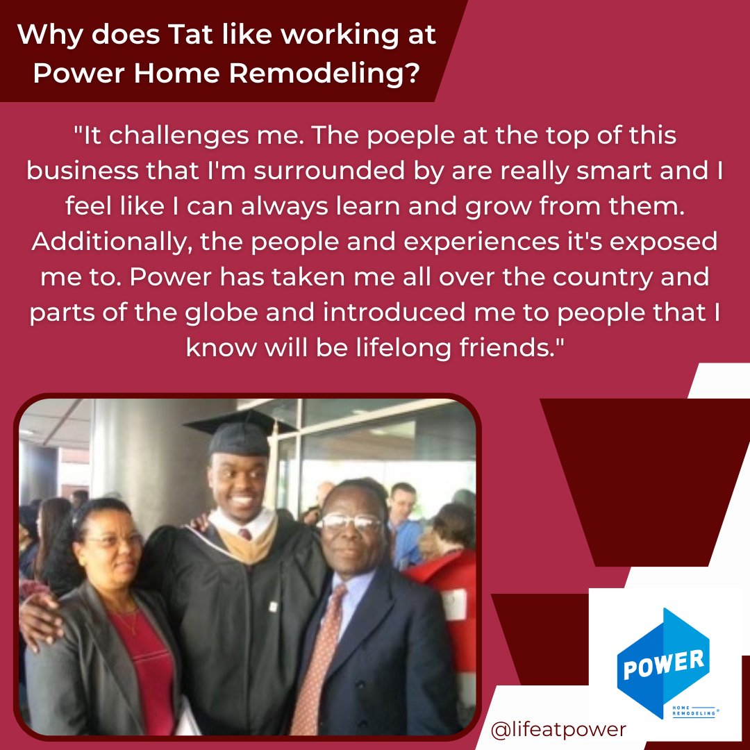 TempleCareers's tweet photo. Meet Tatanene “Tat” Nsindu! A 2009 Temple University Alumni from the Fox School of Business! See how his experience at Temple University helped him land his dream job with Power Home Remodeling. #lifeatpower #TempleOwls #templemade #templeuniversity #cherryon #careergoals. https://t.co/4Qf1JJ7EH4