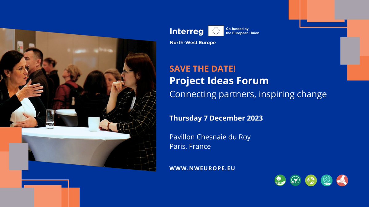 After a successful event in Düsseldorf in 2022, Interreg North-West Europe is organising its second “Project Ideas Forum” in Paris on 7 December 2023.

Save the date!

➡️nweurope.eu/blog/upcoming-…