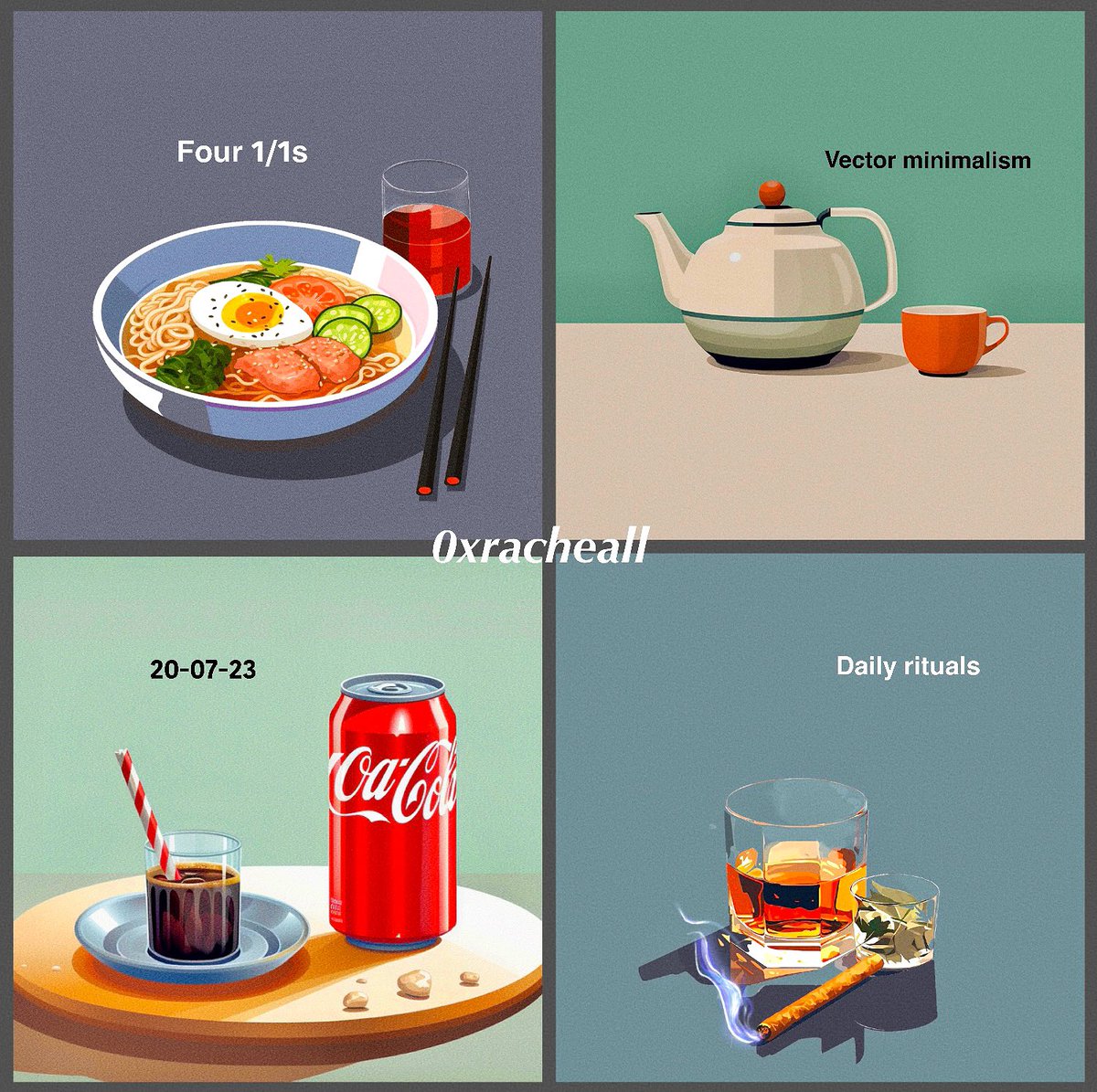 Gm fam💗❤️‍🔥
Super excited to share my 2nd collection on <a href="/foundation/">Foundation 🌐</a> would be live on the 20th this month🔥
✴️ four 1/1 art
✴️ vector minimalism
✴️0.05ETH reserve
Save that ETH anon
Be an early supporter of 0xracheall🫵🏾